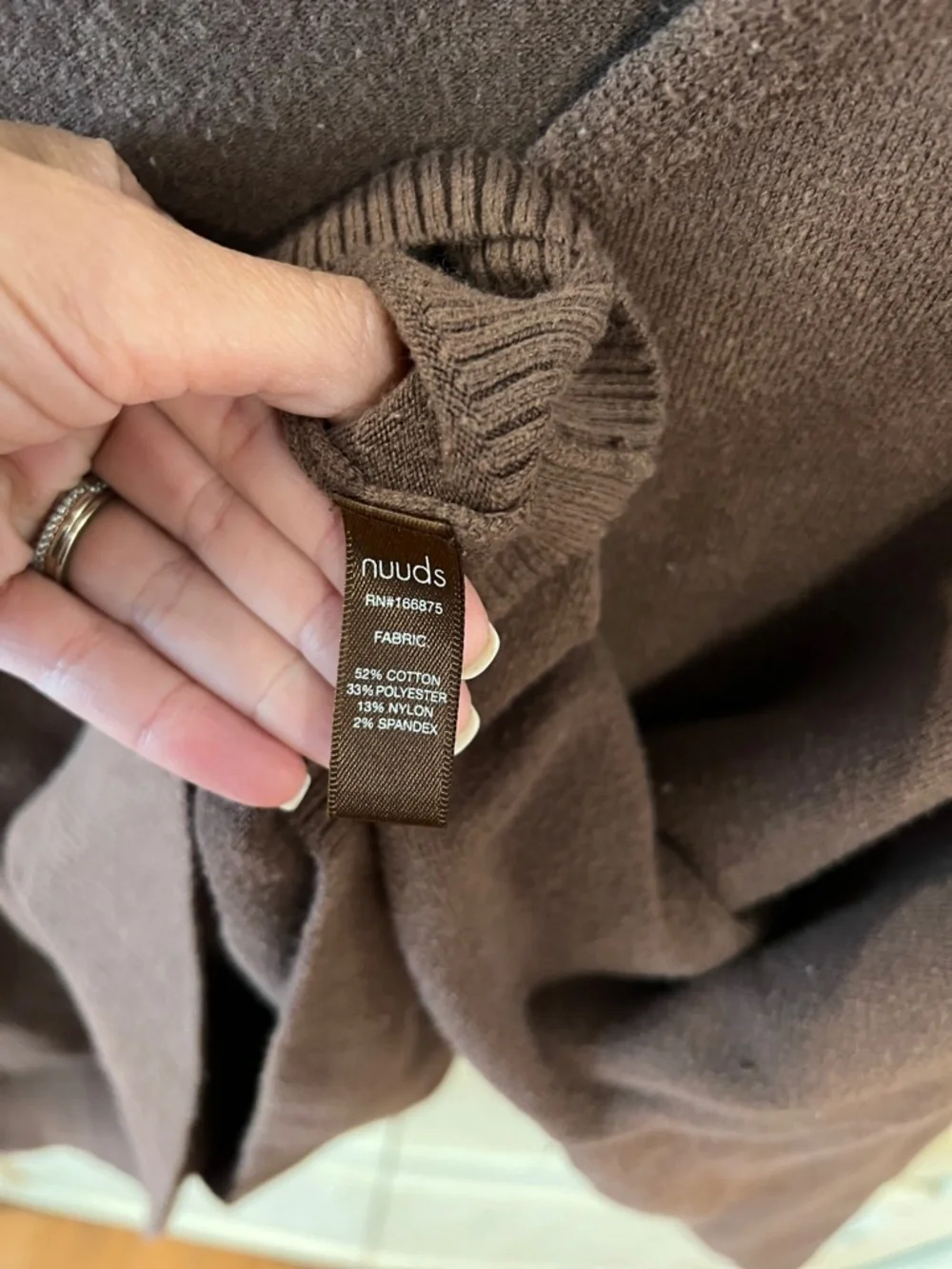 Nuuds Brown V-Neck Sweater XL Oversized Soft Knit Casual - Picture 4 of 14